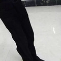 110包邮转反绒过膝加绒尖头长靴_4