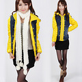 2012冬季新品女装牛仔拼接连帽羽绒服短款外套女