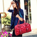 包邮2012秋冬新欧美波士顿潮包单肩手提大包泡泡菱格包大容量女包