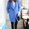1.22冬装新品2013女装欧美茧形宽松中长款呢子毛呢大