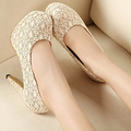 包邮 欧美性感蕾丝细跟结婚鞋单鞋 浅口防水台夜店鞋超高跟