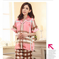 春夏吊带+睡袍诱惑套装家居服 仿真丝睡衣女士性感孔雀睡裙两件套_4