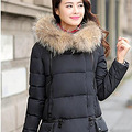 时尚休闲中长羽绒服冬装新品大口袋拉链连帽加厚棉袄大衣女装特价_4