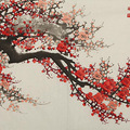 家庭装饰画 紫藤满架 寒梅高枝