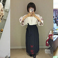 To Alice彼岸花&黑色蔷薇和风浴衣 半裙 棉麻连衣裙 复古连衣裙_3