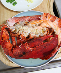 老公滴私房菜 美味海鲜大餐 葱油波士顿大龙虾