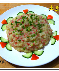 老狼菜肴--葱犒鲫鱼 、土豆泥