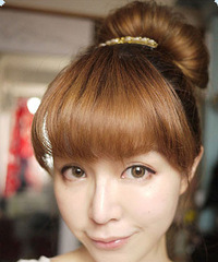矮个子美女~扎这个头发可以显高哦!