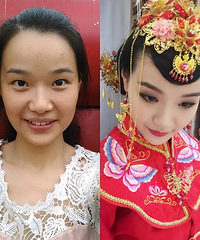 素颜大变身,红袍加身气质尽显