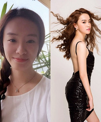 素颜美女大变身,自己都爱上自己了