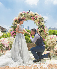 天台上的唯美婚礼,美翻了