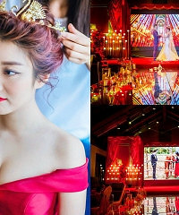 白雪公主的红金色欧式婚礼,奢华复古