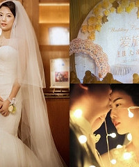 穿性感的鱼尾婚纱,办黄白色韩式婚礼