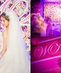浪漫的紫色婚礼,这面花墙太美了