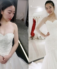 试了几十件,终于找到瘦腰又显胸的婚纱