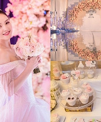 高颜值学霸新娘的白粉色婚礼