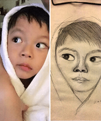 画个儿子打发时间,像不像?