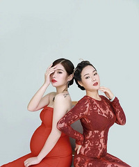 和亲亲太后一起照孕妈照( ̄3 ̄),两家摄影团队都好负责!