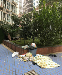 因为一部分业主不交物业费,物管直接不管了