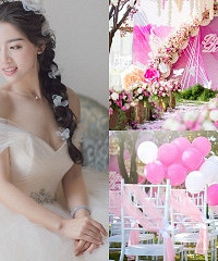 挡不住的少女心,浪漫的粉色户外婚礼
