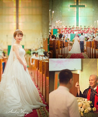 神圣的教堂婚礼,现场都是我自己布置的