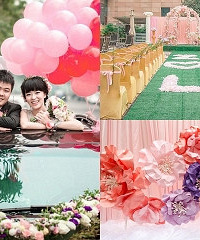 我的粉色户外婚礼,婚庆布置1万不到