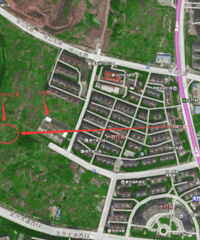 说金科天元道靠近火葬场的看过来,直线距离将近750多米