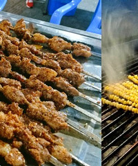 这家的羊肉串,我一个人连吃半斤都还不够