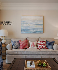 美法混搭小清新,客厅的配色好舒服