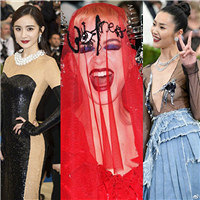 Met Gala红毯,刘雯深v秒杀杨幂