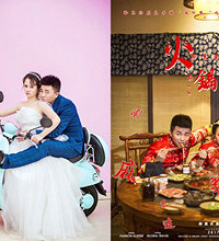 婚纱照拍到最后,居然真吃起火锅来了!
