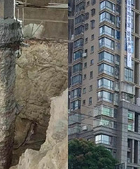 厦门高层住宅地下掏空,业主吓哭