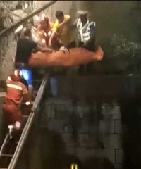 重庆女子跳河轻生,水位太浅摔惨了