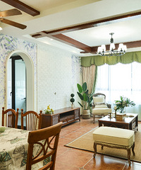 8万改造102平乡村美式,紫藤花开满了家