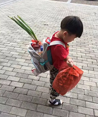 “背大葱上学的小男孩”火了