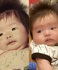 和妈妈小时候长得一模一样