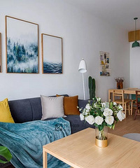 80平实用主义,电视墙既是收纳也是书桌