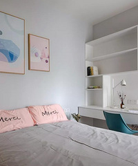 80平实用主义,电视墙既是收纳也是书桌