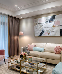 105平花了35万,客厅的颜色美爆了