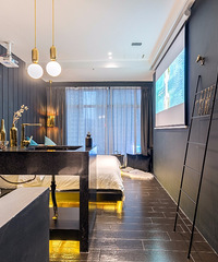 坐落在解放碑中心的前卫黑白灰,极致质感,60平做了三个套房