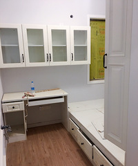 美式小家初见成果,没想到墙布也有这么卡哇伊的款式