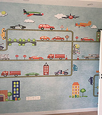 美式小家初见成果,没想到墙布也有这么卡哇伊的款式