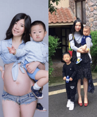 两娃妈的身材恢复得这么好