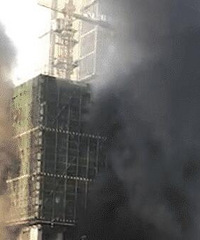 融景城最新一期臻苑刚封顶着火了