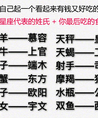 给自己起一个有钱又好吃的名字