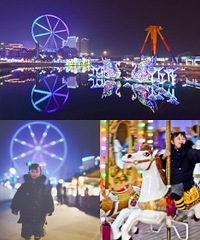 欢乐谷夜场看灯游玩两不误