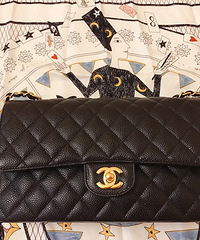 洛杉矶比弗利Chanel CF牛皮金链中号
