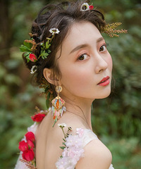 森系妹纸的森系婚纱照,就问美不美?