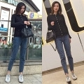 买了条显腿长的牛仔裤