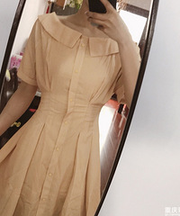 很显腰身的小黄裙,超级显腰细【今天穿什么】